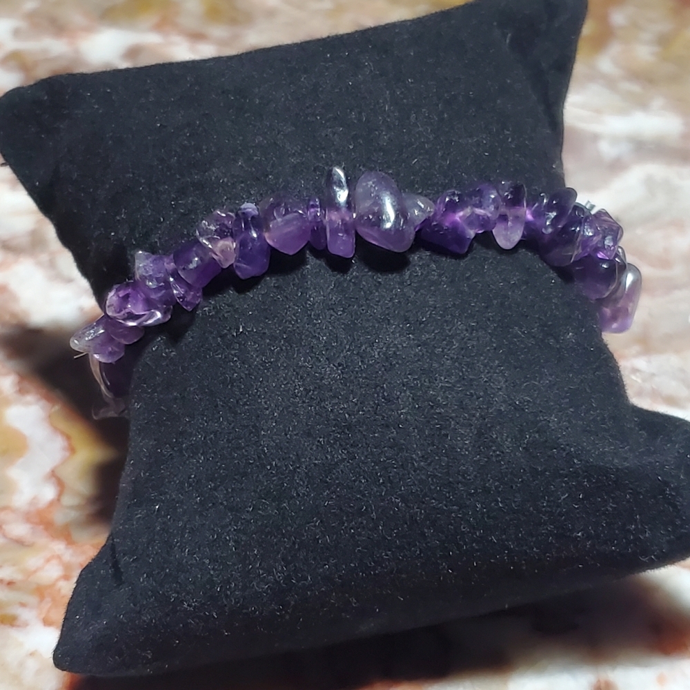 4 For $25 Amethyst Chip Bracelet Natural Gemstone Beaded Bracelet
